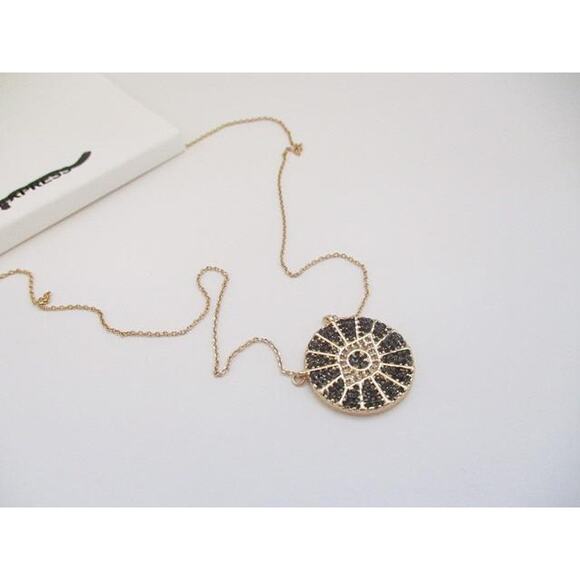 1978 NWT EXPRESS 20" Evil Eye Coin Pendant Necklace Dainty Link Chain - Picture 1 of 1